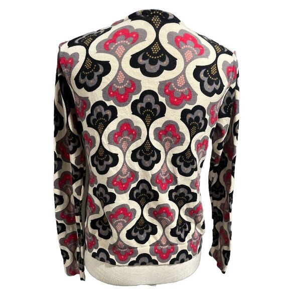 Fossil Y2K Women's Cardigan Bold Print w/Sequins Size M Pink Black Gray - Picture 2 of 5